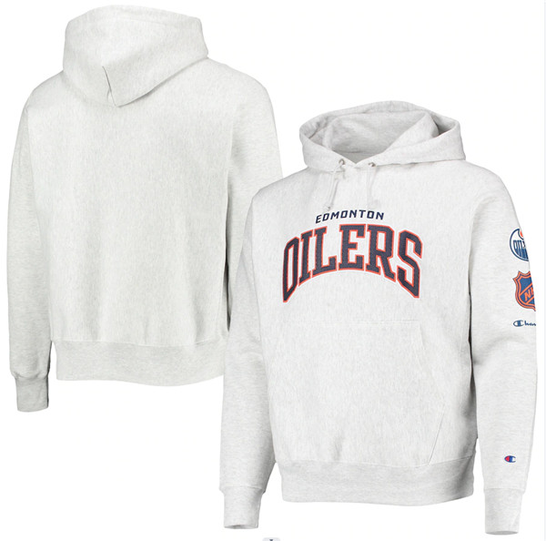 Men's Edmonton Oilers Champion Gray O&B Capsule II Pullover Hoodie